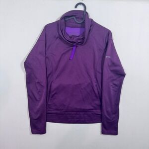 Columbia Omni Wick Cowl Neck M Pullover Sweatshirt Purple Running Granola Girl